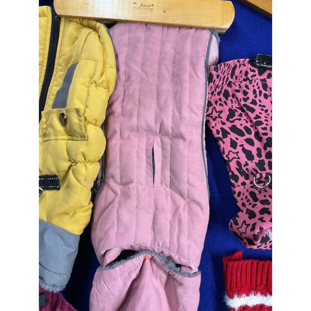 Winter Dog Clothes Lot Small T.M.E.H. Puffer Sweater Parka Fleece Multi Color
